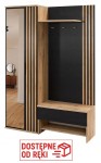 Garderoba MILO 140 z lamelami dąb wotan + czarny