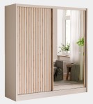 Szafa przesuwna LONDON Lux 203 kaszmir z lamelami i lustrem