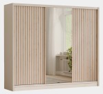 Szafa przesuwna LONDON Lux 250 kaszmir z lamelami i lustrem