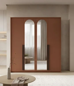 Szafa LUCA 210 terracota/ terakota z owalnymi lustrami
