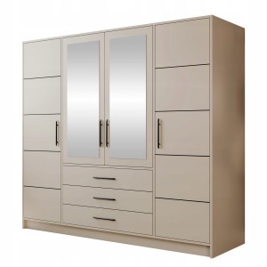 Szafa otwierana z szufladami BALI D4 196 kaszmir + lustro  