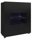 Komoda CALABRINI K2D czarny/ czarny połysk 